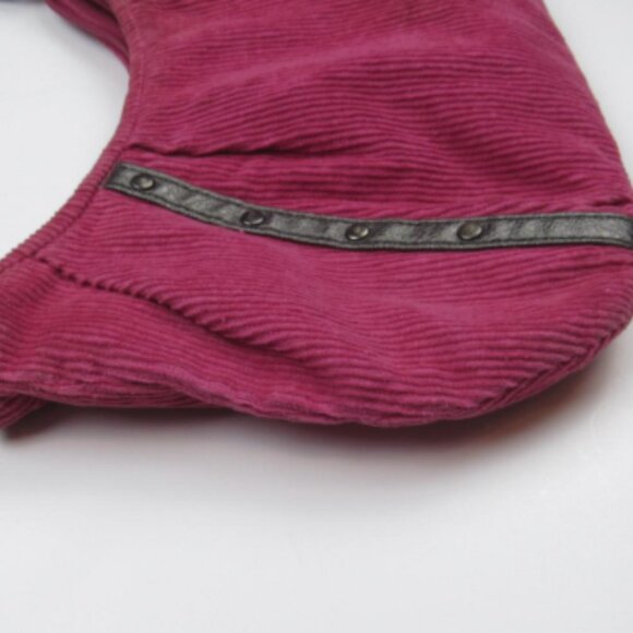 L.E.I Y2K Pink Purse Crescent Corduroy Shoulder Zipper Closure Bag - Picture 5 of 8